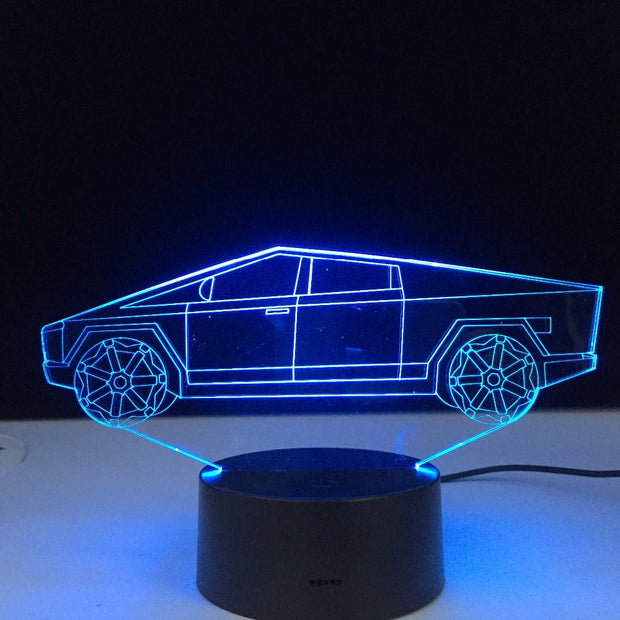 Electric Car Design 3d Illusion Led Night Light for Child Bedroom Decorative Nightlight Unique Gift for Kids Desk Lamp Dropship