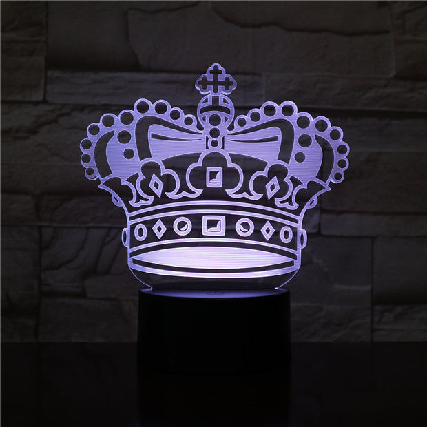 Crown Hat 3D LED Night Lamp Romantic Bedroom Table Lamp Valentines Gifts for Lovers Couples Kids Sleeping Light 3D-2006
