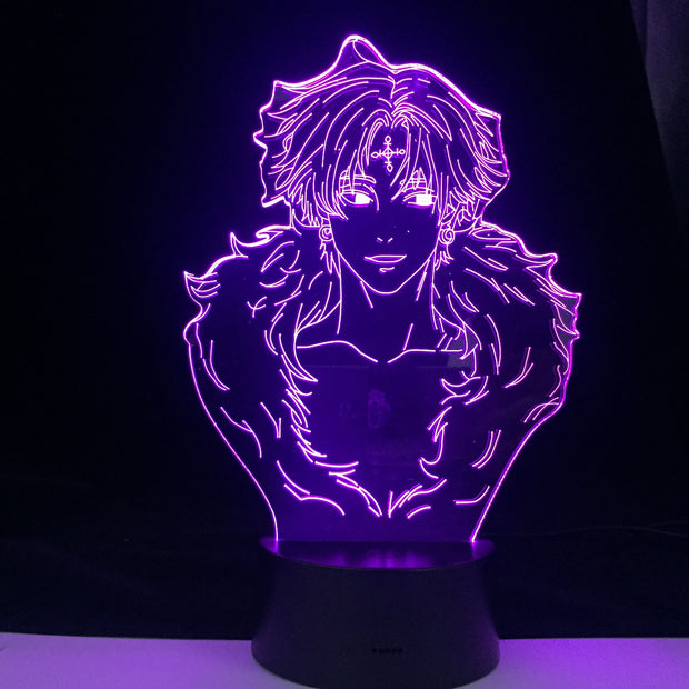 KURORO RUSIRUHERU Hunter X Character Image Cool 3d Led Night Lamp Family Party Atmosphere Night Light with Remote Control Gift