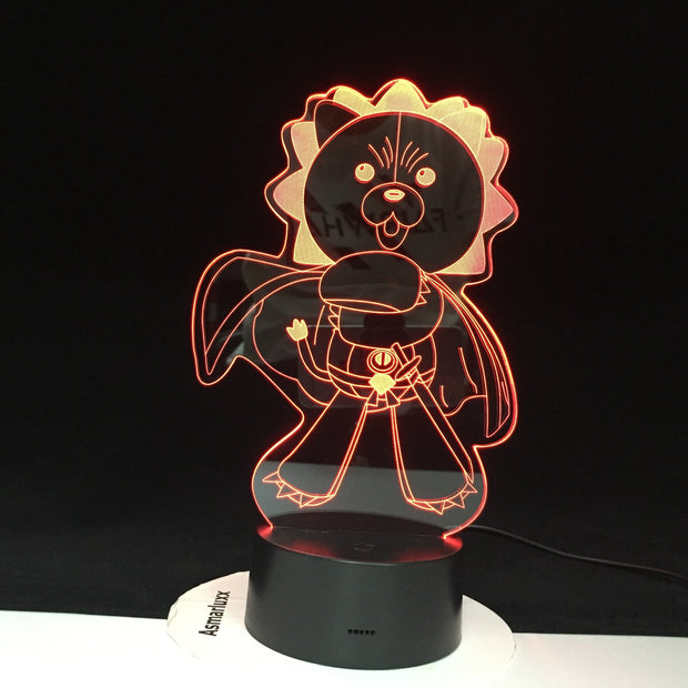 Anime Figure Kon 3D Night Light Home Bedroom Table Decoration for Children's Festival Birthday Gifts Acrylic 7 Color Changes LED Lamp