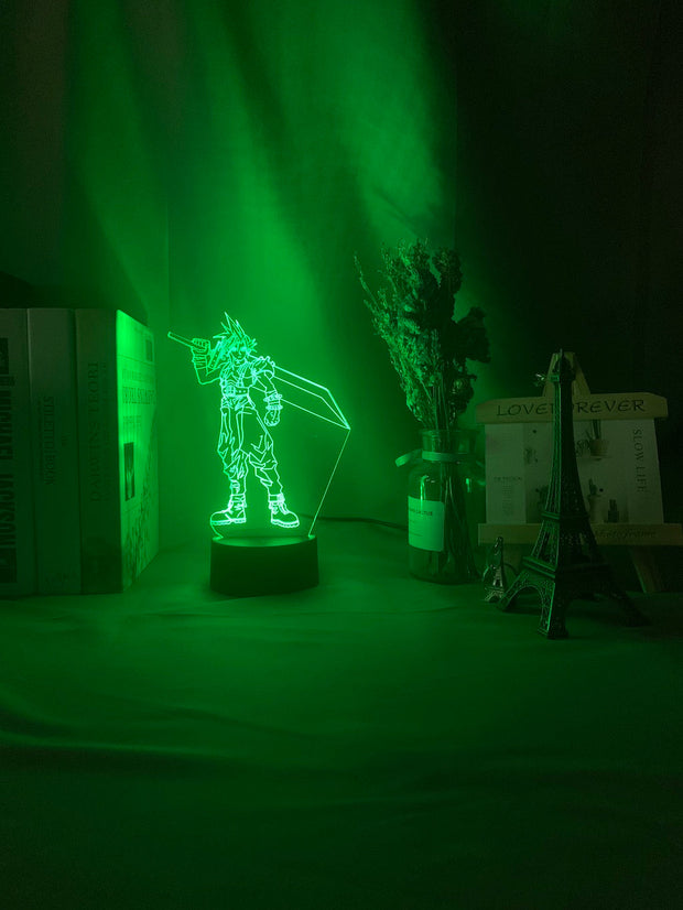 3D Led Night Light Cloud Strife Figure Colorful Nightlight for Kids Bedroom Decor Light USB Table Lamp Game Final Fantasy Gift