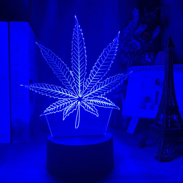 Acrylic Led Night Light Weed Usb Battery Powered Table Lamp Color Changing Touch Sensor Home Decor Light Kids Bedroom Nightlight