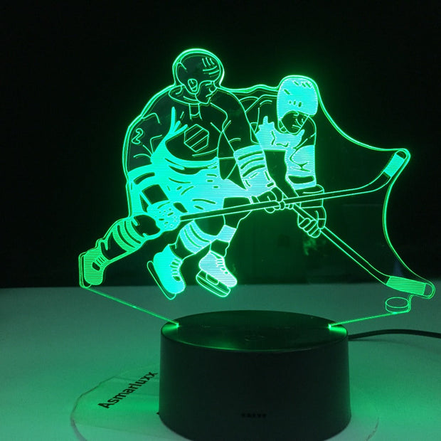 Ice Hockey Game 3D Remote Control Colors Lamp Visual Led Night Lights For Kids Touch Usb Table Lampara Lampe Sports Gift