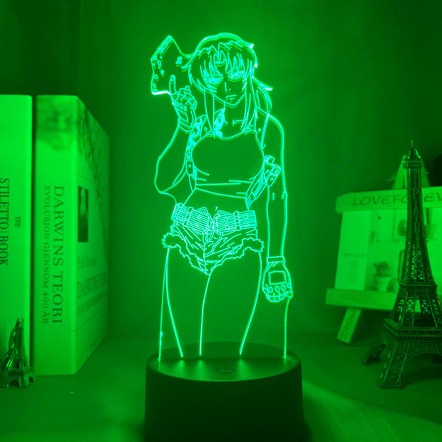Black Lagoon Revy Led Night Light for Bedroom Decor Colorful Nightlight Anime Gift 3d Lamp Revy Black Lagoon