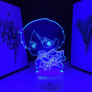 Eren Yeager Anime Figure Nightlight Kids LED Night Light for Cool Birthday Gift Bedroom Decor Light for Child Room Table 3D Lamp