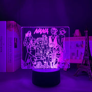 Manga Nana Group 3D LED Lamp Anime Figure Bedroom Desk Decoration Small Night Light for Children's Festival Birthday Gifts Neon Lights With Remote