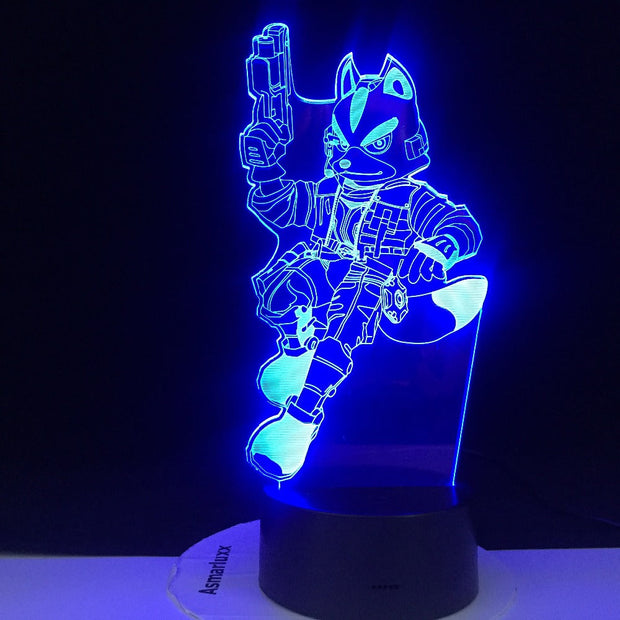 Starfox 3D Table Lamp USB Touch Sensor 7 Colors Changing Action Figure Fox Decorative Lamp Child Kids Baby Gift Holiday Deal