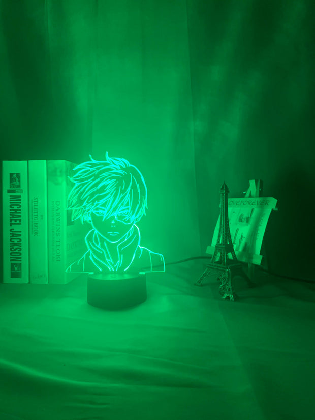 Anime My Hero Academia Shoto Todoroki Face Design Led Night Light Lamp for Kids Child Boys Bedroom Decor Acrylic Table Lamp Gift