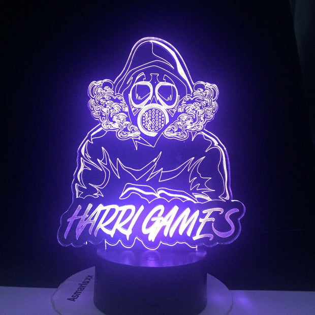 Harris Games Figure Maskguy 3D Nightlight Kids Child Girls Bedroom Decor Light Gift 3d Lamp 16 Colors Remote Control Dropship