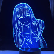 Zero Two Figure Table 3D Lamp Light Anime Waifu Gift Darling In The Franxx Zero Two Lamp for Bed ROOM Decor LED Night Light