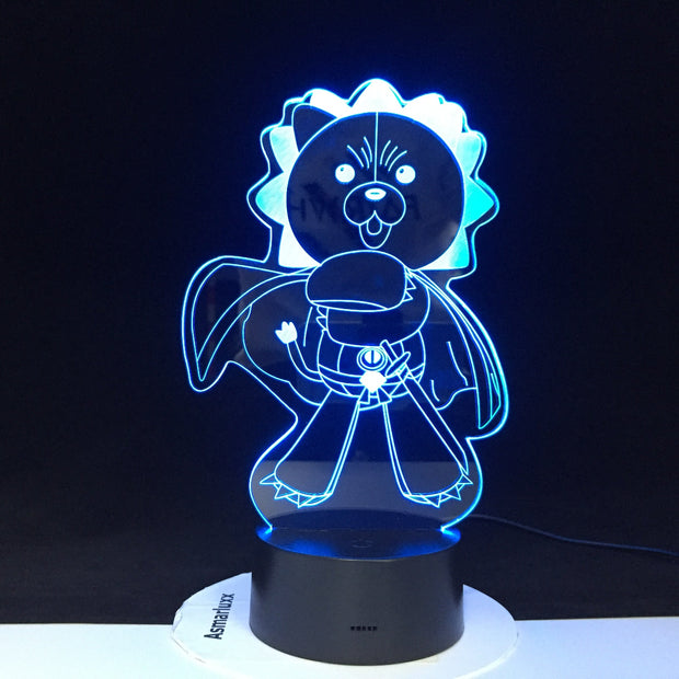 Anime Figure Kon 3D Night Light Home Bedroom Table Decoration for Children's Festival Birthday Gifts Acrylic 7 Color Changes LED Lamp