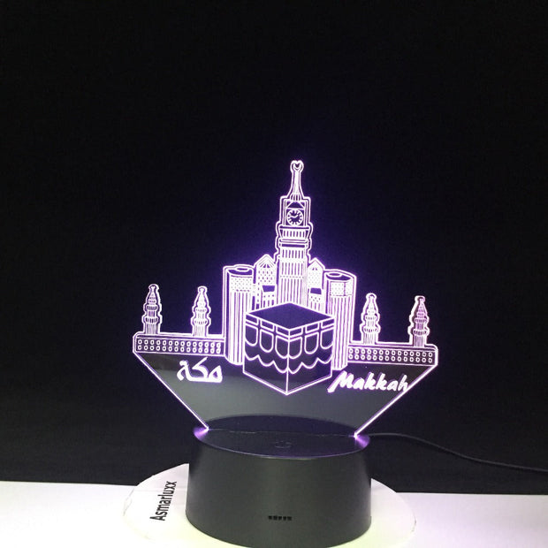 3d Led Night Light Lamp Mecca Mosque Makka Usb Home Decorative Luminaria RGB Kids Baby Nightlight Gift Table Lamp Bedroom 1575
