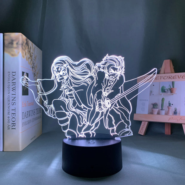 Kimetsu No Yaiba Tanjiro X Nezuko 3D LED Night Lamp Home Decor Children's Festival Birthday gifts USB link Charging Neon Lights