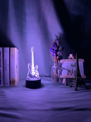 Musical Instrument Baby Night Light Led 7 Colors Changing Bedroom Decor Light Guitar Gift for Kids Girls Table Usb 3d Lamp Bass