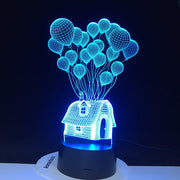 Balloon House 3D Led Night Light Shape Atmosphere Visually Festival Decor Lamp lamparas Acrylic Multicolor For Home Decor