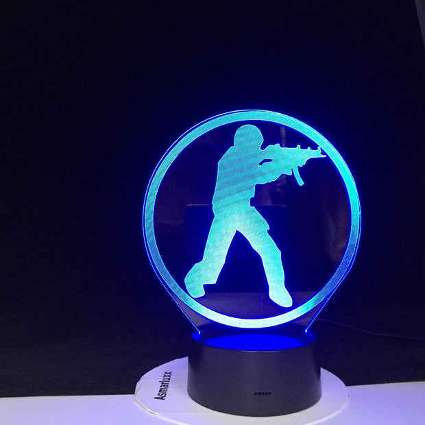 Soldier 3d Lamp Colorful Touch Gradual Led Visual Led Night Light Gift Decoration Table Lamp Lovely Cartoon Children's Toys