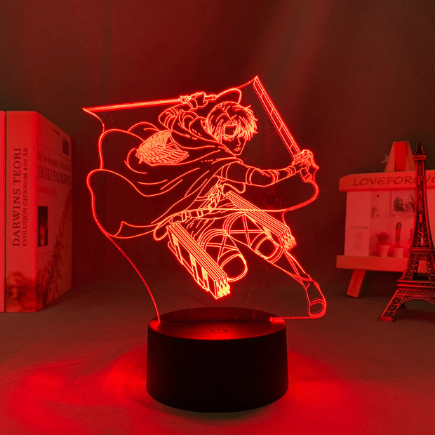 Anime Attack on Titan Levi Ackerman Led Night Light Lamp for Bedroom Decoration Kids Gift Attack on Titan Table 3d Lamp AOT Levi
