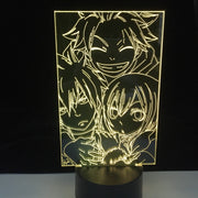 Natsu Dragneel and Erza Scarlet Touch Sensor Nightlight for Kids Bedroom Decor Desk 3d Lamp LED Night Light Anime Fairy Tail