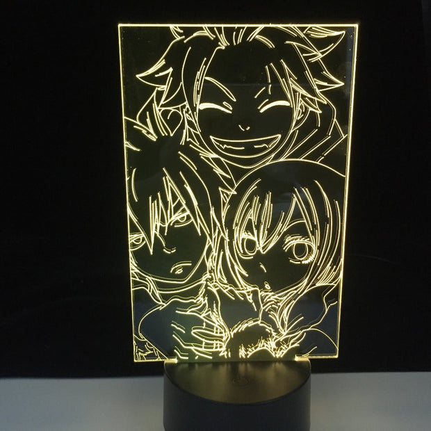 Natsu Dragneel and Erza Scarlet Touch Sensor Nightlight for Kids Bedroom Decor Desk 3d Lamp LED Night Light Anime Fairy Tail