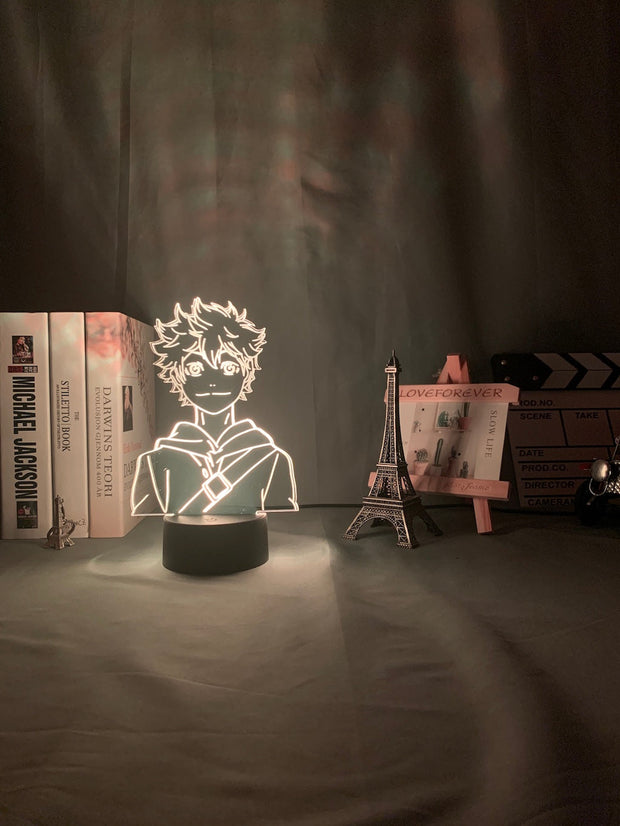 Acrylic Led Night Light Anime Haikyuu Shoyo Hinata Figure for Kids Bedroom Decor Nightlight Cool Manga Gadget Child Table Lamp