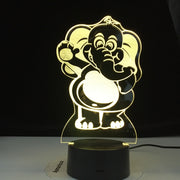 Drop Shipping Cartoon Elephant 3D Night Light LED 7 Color USB Illusion Gradient Xmas Birthday Gifts Toy Table Desk Lamp Kids