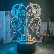 Anime 3d Lamp Rem and Ram From Re Zero Starting Life In Another World Nightlight for Bedroom Decor Birthday Gift Led Night Light