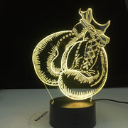 Boxing Gloves 3D-4144 Lamp Touch Remote Control 3D Visual Nightlight 3AA Batterie Powerbank USB LED Light Best Type