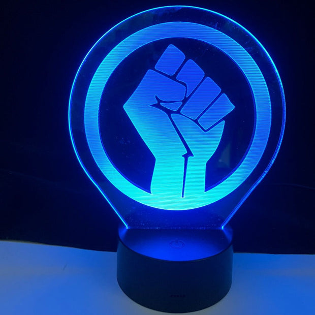 Fist Against Sign Logo Design 3d lamp for Bedroom Acrylic 3D Lamp Decor Nightlight For Labor Party Gift Dropshipping Best