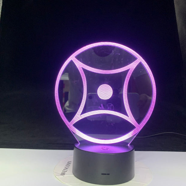 Abstract Special Logo 3D LED Lamp Night Light RGBW Bulb Party Decoration Christmas Gift Cartoon Luminaria Lampara Remote Control