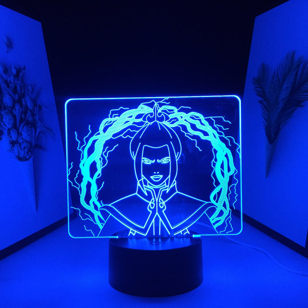 3D LED Night Light Avatar The Last Airbender Azula Home Bedroom Table Decoration for Children's Festival Birthday Gifts Acrylic 7 Color Changes