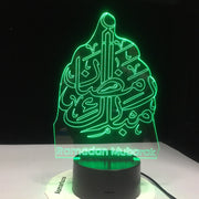 Novelty Islam Blessing Ramadan Mubarak Best Wishes Greetings 3D LED Night Light Desk Lamp Home Decor Holiday Gift Kids Toys