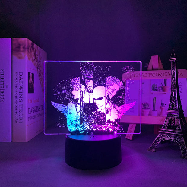 3D LED Lamp Anime FigureNANA Black Stone Bedroom Desk Decoration Small Night Light for Children's Festival Birthday Gifts Neon Lights With Remote