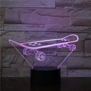 Skateboarding 3D LED Night Lamp Romantic Bedroom Table Lamp Valentines Gifts for Lovers Couples Kids Sleeping Light 3D-2195