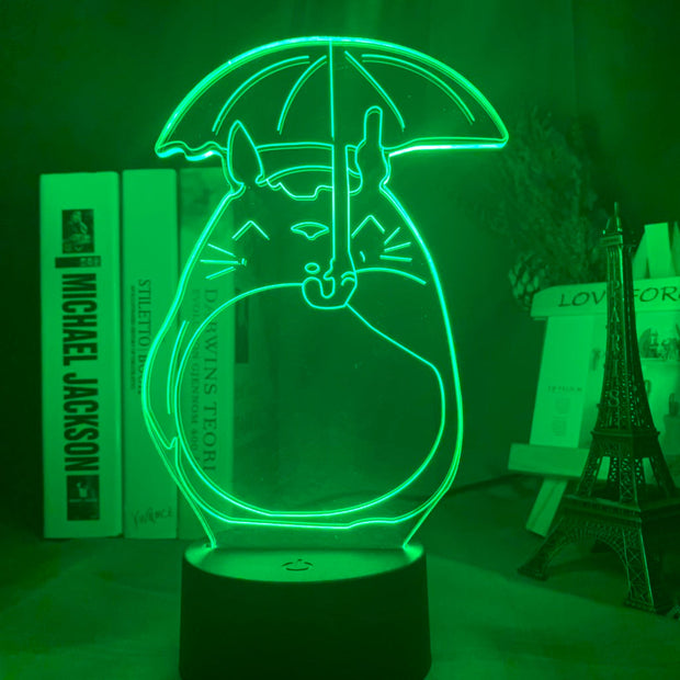 Japanese Anime My Neighbor Totoro Open An Umbrella Bedroom Led Night Light Lamp 3d Illusion Light for Kids Girls Birthday Gift