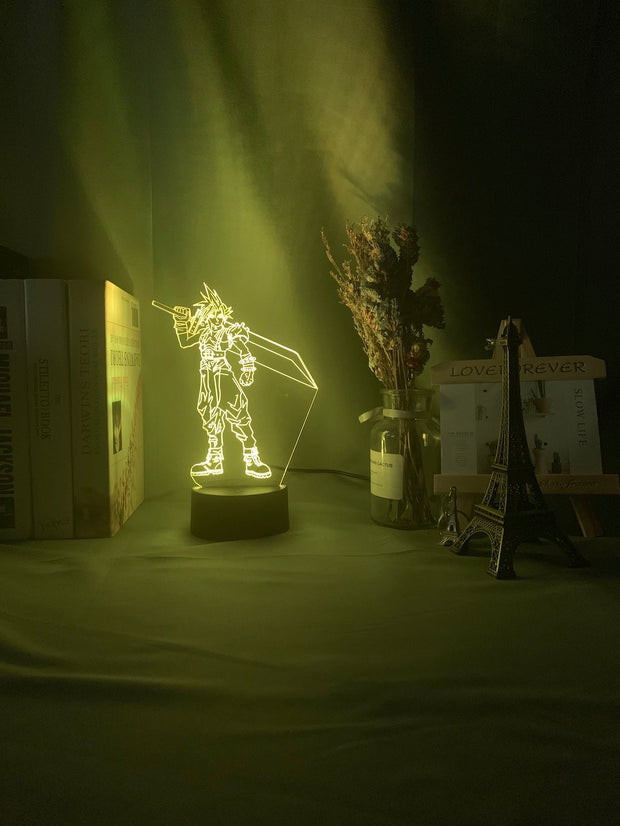 3D Led Night Light Cloud Strife Figure Colorful Nightlight for Kids Bedroom Decor Light USB Table Lamp Game Final Fantasy Gift