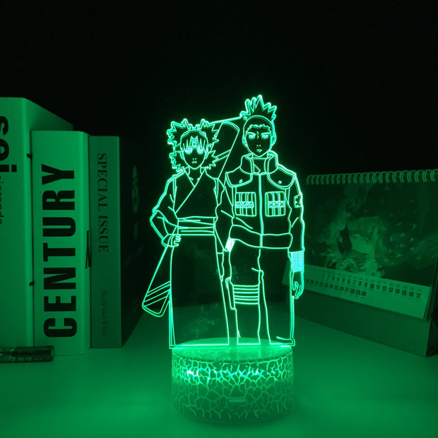 Anime Figure Temari Shikamaru 3D LED Night Light Home Bedroom Table Decoration Night Light for Children's Festival Birthday Gifts 7 Color Changes With Remote Neon Lamp