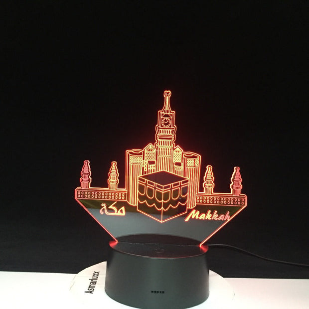 3d Led Night Light Lamp Mecca Mosque Makka Usb Home Decorative Luminaria RGB Kids Baby Nightlight Gift Table Lamp Bedroom 1575