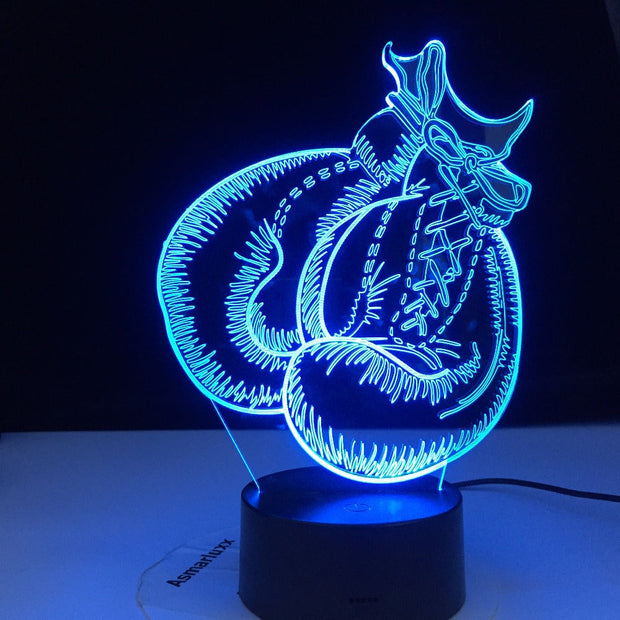 Boxing Gloves 3D-4144 Lamp Touch Remote Control 3D Visual Nightlight 3AA Batterie Powerbank USB LED Light Best Type