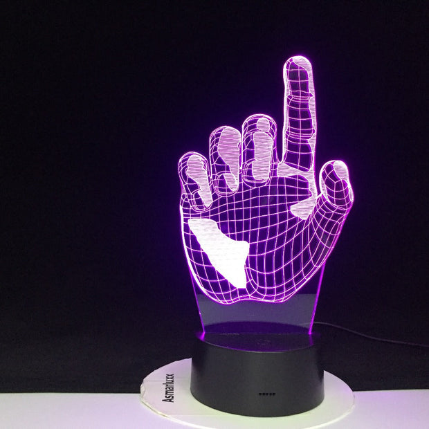 Novelty 7 Colors Romantic Changing Index Finger Night Light 3D LED Desk Table Home Decor USB Table Lamp Dropshipping 3107
