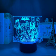 Manga Nana Group 3D LED Lamp Anime Figure Bedroom Desk Decoration Small Night Light for Children's Festival Birthday Gifts Neon Lights With Remote
