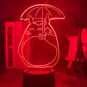 Japanese Anime My Neighbor Totoro Open An Umbrella Bedroom Led Night Light Lamp 3d Illusion Light for Kids Girls Birthday Gift