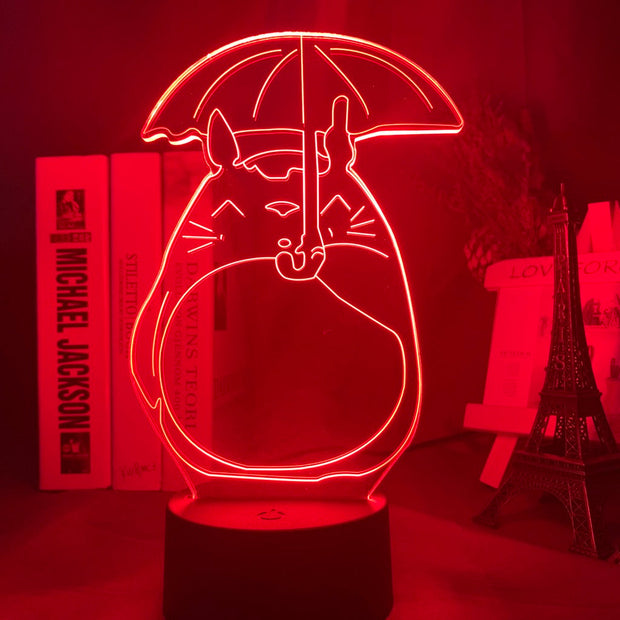 Japanese Anime My Neighbor Totoro Open An Umbrella Bedroom Led Night Light Lamp 3d Illusion Light for Kids Girls Birthday Gift