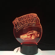 The DUKES OF HAZZARD Night Light Multi 3D Color LED RGBW Lighting Luminaria Table Kids Christmas Gift Birthday Dropship 4077