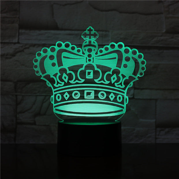 Crown Hat 3D LED Night Lamp Romantic Bedroom Table Lamp Valentines Gifts for Lovers Couples Kids Sleeping Light 3D-2006