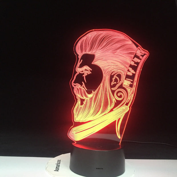 Barber Shop Business LED Night Light Beauty Salon Hairdresser Store Sign Creative Night Lamp 3D Optical illusion Table Light4268