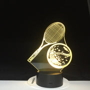 Modelling 3D LED Tennis Night Light 7 Colors Changing USB Table Lamp Tennis Fans Home Decor Sleep Luminaria Light Gifts 4303