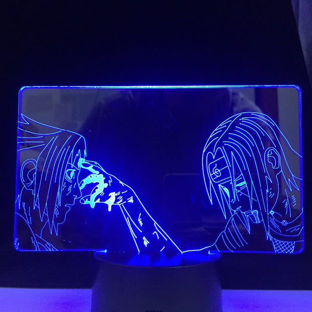 SASUKE FOREHEAD Anime Figure 3D Night Light Home Bedroom Table Decoration for Children's Festival Birthday Gifts 7 Color Changes With Remote Control LED Lamp