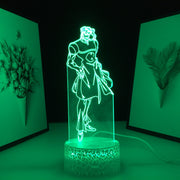 Anime JoJo Bizarre Adventure Noriaki Kakyoin 3D LED Night Light Home Bedroom Table Decoration Night Light for Children's Festival Birthday Gifts 7 Color Changes With Remote Neon Lamp