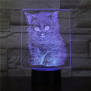 Lifelike Cat 3D LED Illusion Lamp USB Night Lights 7 Colors Flashing Novelty Table Lamp Kids Bedside Decorations Drop AW-3339