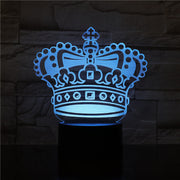 Crown Hat 3D LED Night Lamp Romantic Bedroom Table Lamp Valentines Gifts for Lovers Couples Kids Sleeping Light 3D-2006